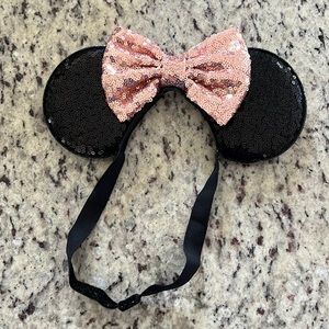 Minnie Ears with Rose Gold Bow
